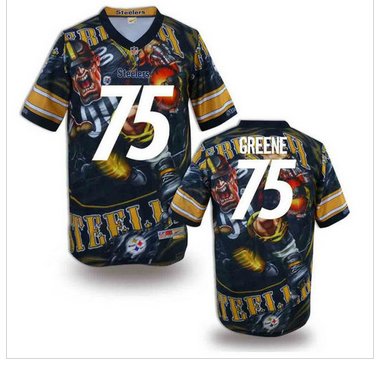 Pittsburgh Steelers #75 GREENE Men's Stitched NFL Elite Fanatical Version Jersey (1)