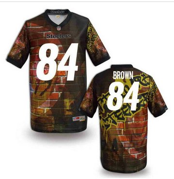 Pittsburgh Steelers #84 BROWN Men's Stitched NFL Elite Fanatical Version Jersey (4)