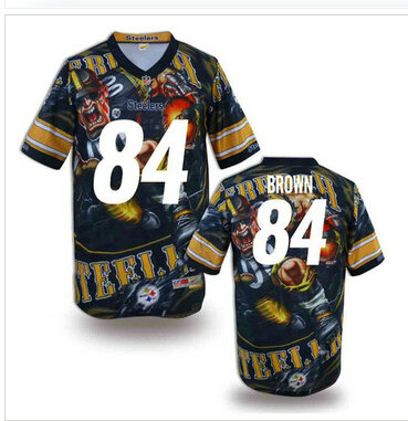 Pittsburgh Steelers #84 BROWN Men's Stitched NFL Elite Fanatical Version Jersey (1)