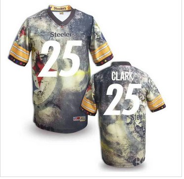 Pittsburgh Steelers #25 CLARK Men's Stitched NFL Elite Fanatical Version Jersey (9)