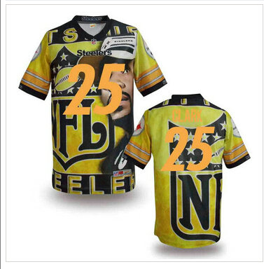 Pittsburgh Steelers #25 CLARK Men's Stitched NFL Elite Fanatical Version Jersey (3)
