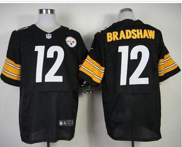 NEWPittsburgh Steelers #12 Terry Bradshaw Black Team Color NFL Elite Jersey