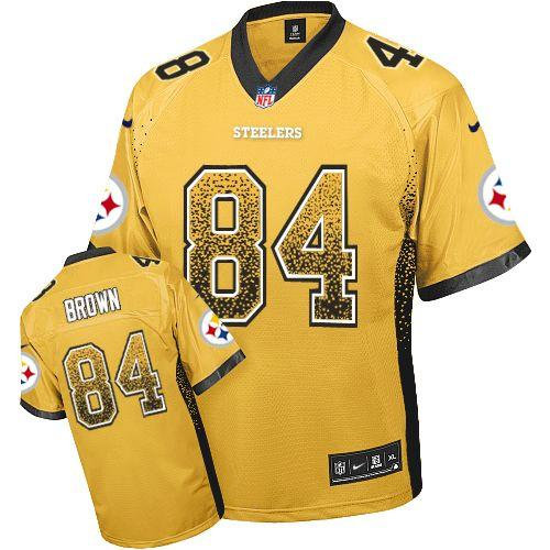 NEW Pittsburgh Steelers #84 Antonio Brown Gold Stitched NFL Elite Drift Fashion Jersey NEW Pittsburgh Steelers #84 Antonio Brown Gold Stitched NFL Elite Drift Fashion Jersey