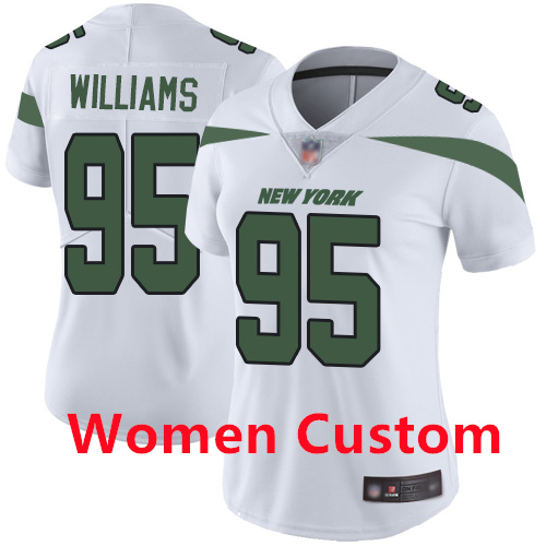 Custom Women's Jets White Stitched Football Vapor Untouchable Limited Jersey Custom Women's Jets White Stitched Football Vapor Untouchable Limited Jersey