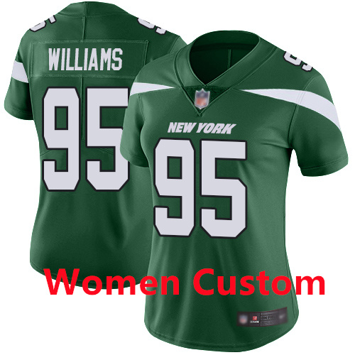 Custom Women's Jets Green Stitched Football Vapor Untouchable Limited Jersey