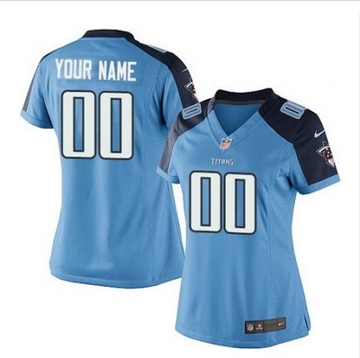 Women's Nike Tennessee Titans Customized Elite Light Blue Team Color NFL Jersey