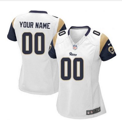 Women's Nike Los Angeles Rams Customized Limited White NFL Jersey