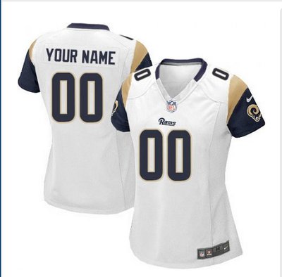 Women's Nike Los Angeles Rams Customized Elite White NFL Jersey