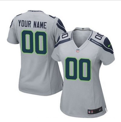 Women's Nike Seattle Seahawks Customized Limited Grey Alternate NFL Jersey