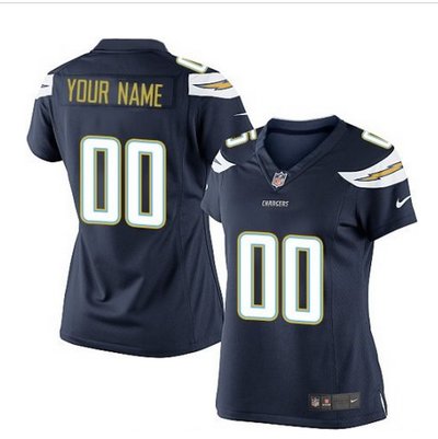 Women's Nike San Diego Chargers Customized Limited Navy Blue Team Color NFL Jersey