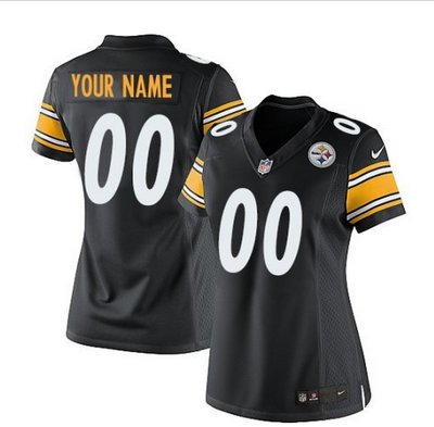 Women's Nike Pittsburgh Steelers Customized Limited Black Team Color NFL Jersey