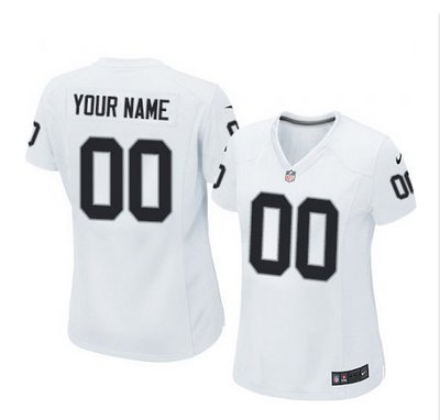 Women's Nike Oakland Raiders Customized Elite White NFL Jersey