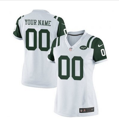 Women's Nike New York Jets Customized Limited White NFL Jersey