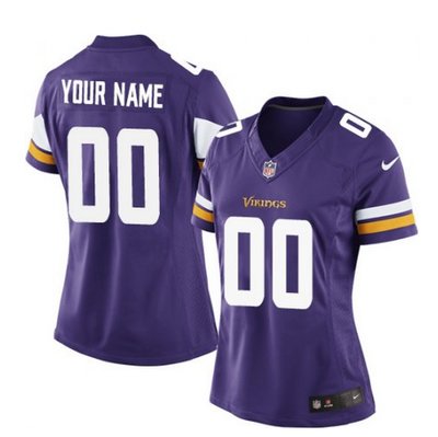 Women's Nike Minnesota Vikings Customized Limited Purple Team Color NFL Jersey