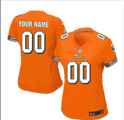 Women's Nike Miami Dolphins Customized Elite Orange Alternate NFL Jersey Women's Nike Miami Dolphins Customized Elite Orange Alternate NFL Jersey