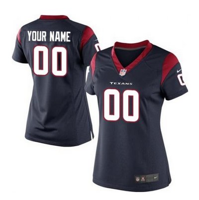 Women's Nike Houston Texans Customized Elite Navy Blue Team Color NFL Jersey Women's Nike Houston Texans Customized Elite Navy Blue Team Color NFL Jersey