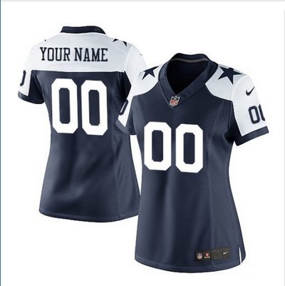 Women's Nike Dallas Cowboys Customized Limited Blue Thanksgiving Alternate NFL Jersey