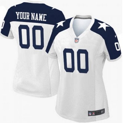 Women's Nike Dallas Cowboys Customized Limited White Throwback Alternate NFL Jersey Women's Nike Dallas Cowboys Customized Limited White Throwback Alternate NFL Jersey