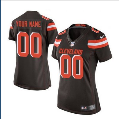 Women's Nike Cleveland Browns Customized Limited Brown Team Color NFL Jersey Women's Nike Cleveland Browns Customized Limited Brown Team Color NFL Jersey