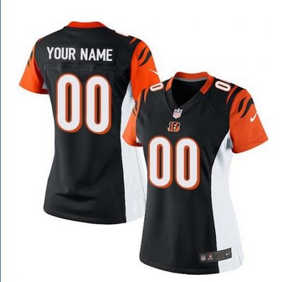 Women's Nike Cincinnati Bengals Customized Limited Black Team Color NFL Jersey