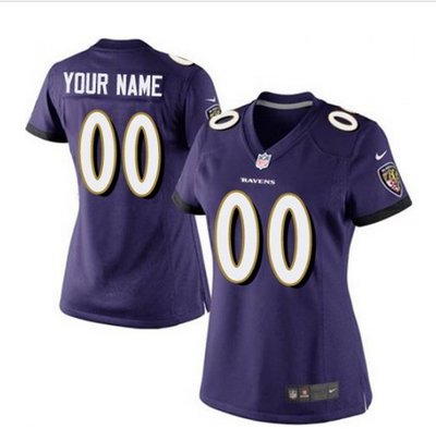 Women's Nike Baltimore Ravens Customized Elite Purple Team Color NFL Jersey