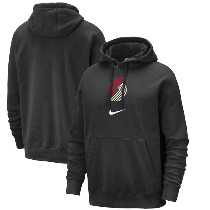 Men's Portland Trail Blazers Black 2023 24 City Edition Essential Club Pullover Hoodie