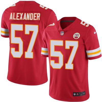Nike Chiefs #57 D.J. Alexander Red Team Color Youth Stitched NFL Vapor Untouchable Limited Jersey