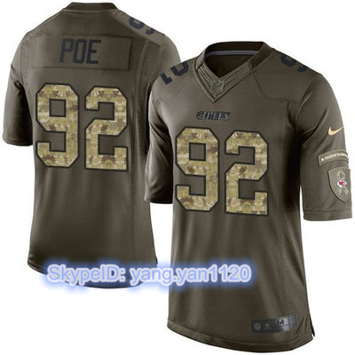 Nike Chiefs #92 Dontari Poe Green Youth Stitched NFL Limited Salute to Service Jersey