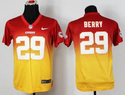 Youth Kansas City Chiefs #29 Eric Berry Drift Fashion II Elite NFL Jerseys(Red-Yellow)v