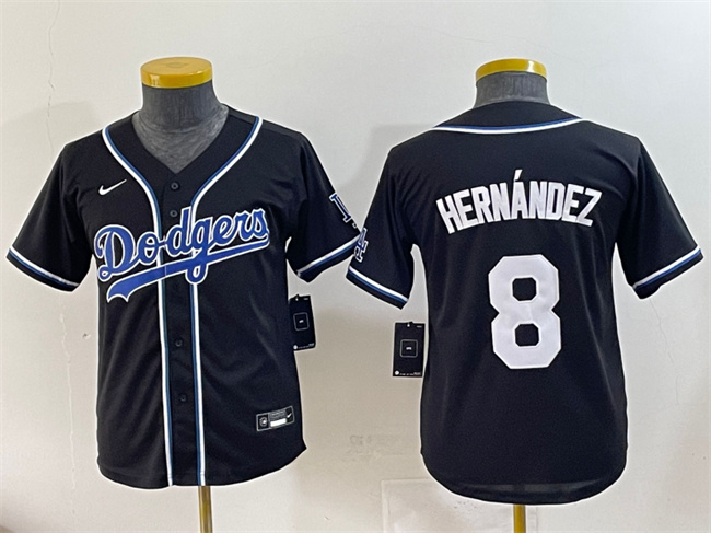 Youth Los Angeles Dodgers #8 Enrique Hernández Black Stitched Baseball Jersey Youth Los Angeles Dodgers #8 Enrique Hernández Black Stitched Baseball Jersey