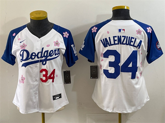 Youth Los Angeles Dodgers #34 Fernando Valenzuela White Royal 2025 Tokyo Series Limited Stitched Baseball Jersey Youth Los Angeles Dodgers #34 Fernando Valenzuela White Royal 2025 Tokyo Series Limited Stitched Baseball Jersey