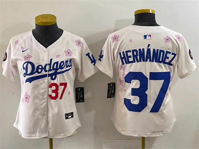 Youth Los Angeles Dodgers #37 Teoscar Hernández Cream 2025 Tokyo Series Limited Stitched Baseball Jersey
