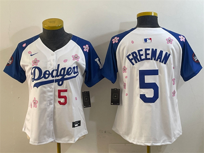 Youth Los Angeles Dodgers #5 Freddie Freeman White Royal 2025 Tokyo Series Limited Stitched Baseball Jersey Youth Los Angeles Dodgers #5 Freddie Freeman White Royal 2025 Tokyo Series Limited Stitched Baseball Jersey