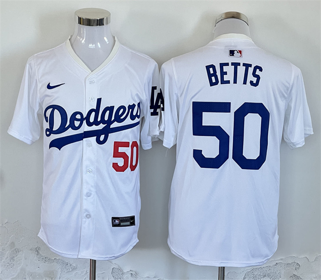 Men's Los Angeles Dodgers #50 Mookie Betts White Home Limited Stitched Baseball Jersey Men's Los Angeles Dodgers #50 Mookie Betts White Home Limited Stitched Baseball Jersey