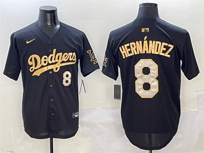 Men's Los Angeles Dodgers #8 Enrique Hernández Black Gold Limited Stitched Baseball Jersey Men's Los Angeles Dodgers #8 Enrique Hernández Black Gold Limited Stitched Baseball Jersey