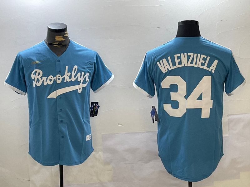 Los Angeles Dodgers #34 Fernando Valenzuela blue Authentic Collection Stitched MLB Jersey Los Angeles Dodgers #34 Fernando Valenzuela blue Authentic Collection Stitched MLB Jersey