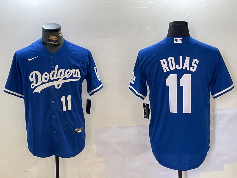 Men's Los Angeles Dodgers #11 Miguel Rojas Royal Cool Base Stitched Baseball Jersey 3 Men's Los Angeles Dodgers #11 Miguel Rojas Royal Cool Base Stitched Baseball Jersey 3