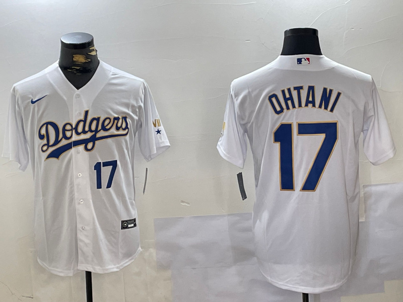 Men's Los Angeles Dodgers #17 White Gold Championship Cool Base Stitched Jersey 1 Men's Los Angeles Dodgers #17 White Gold Championship Cool Base Stitched Jersey 1