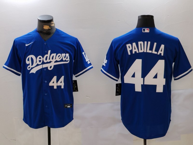 Men's Los Angeles Dodgers #44 Vicente Padilla Blue Cool Base Stitched Baseball Jersey 5 Men's Los Angeles Dodgers #44 Vicente Padilla Blue Cool Base Stitched Baseball Jersey 5