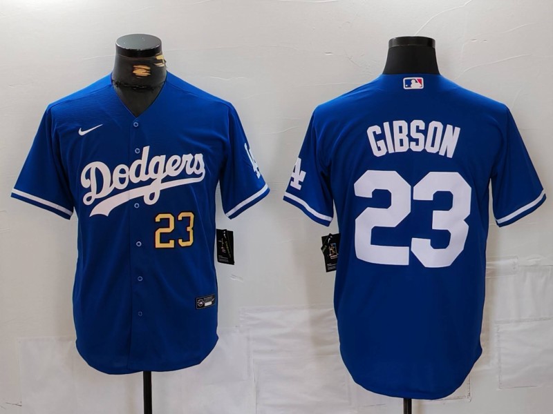 Men's Los Angeles Dodgers #23 Kirk Gibson Blue Cool Base Stitched Baseball Jersey 3 Men's Los Angeles Dodgers #23 Kirk Gibson Blue Cool Base Stitched Baseball Jersey 3