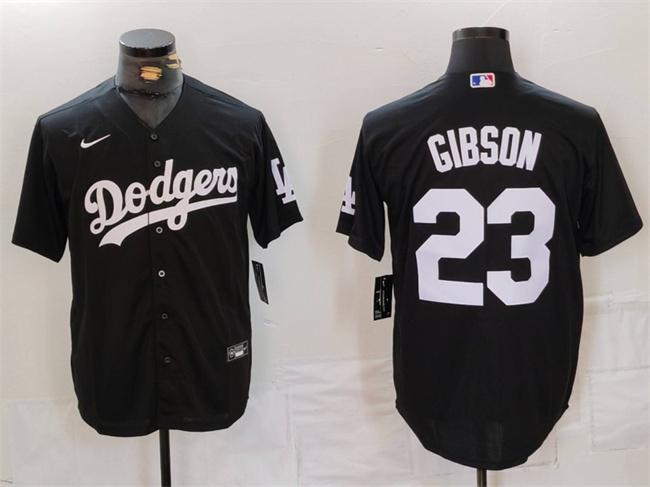 Men's Los Angeles Dodgers #23 Kirk Gibson Black Cool Base Stitched Baseball Jersey Men's Los Angeles Dodgers #23 Kirk Gibson Black Cool Base Stitched Baseball Jersey