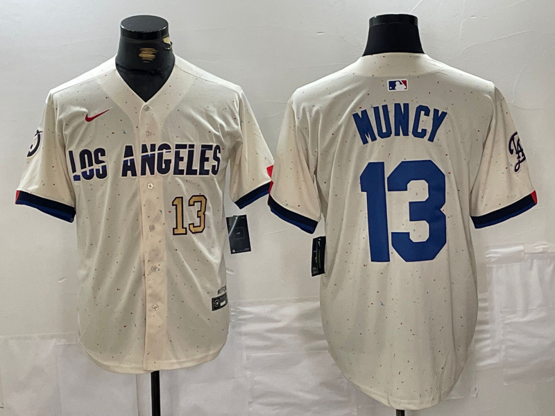 Men's Los Angeles Dodgers #13 Max Muncy Cream Stitched Baseball Jersey 5 Men's Los Angeles Dodgers #13 Max Muncy Cream Stitched Baseball Jersey 5