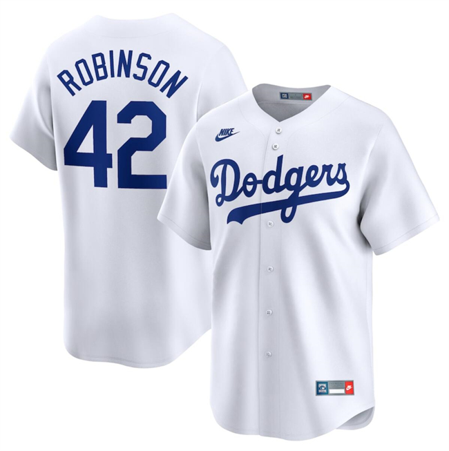 Men's Brooklyn Dodgers #42 Jackie Robinson White Throwback Cooperstown Collection Limited Stitched Baseball Jersey Men's Brooklyn Dodgers #42 Jackie Robinson White Throwback Cooperstown Collection Limited Stitched Baseball Jersey