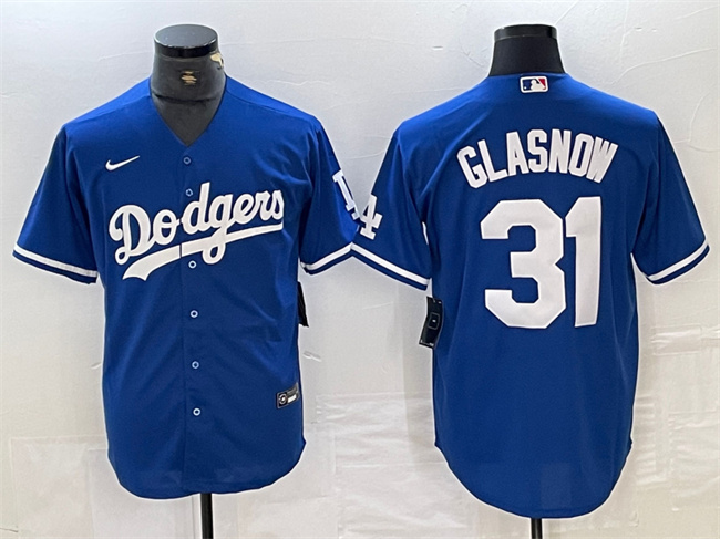 Men's Los Angeles Dodgers #31 Tyler Glasnow Blue Cool Base Stitched Baseball Jersey Men's Los Angeles Dodgers #31 Tyler Glasnow Blue Cool Base Stitched Baseball Jersey