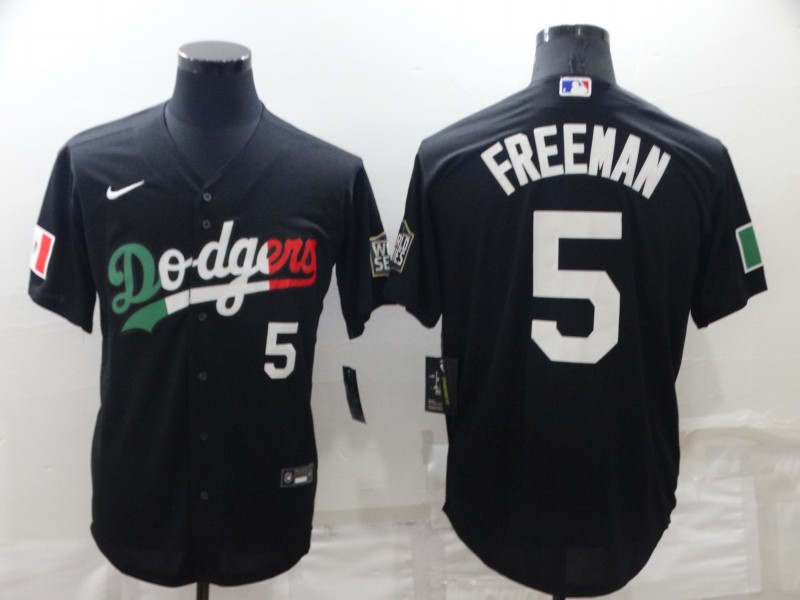 Men's Los Angeles Dodgers #5 Freddie Freeman Black Cool Base Stitched Baseball JerseyS Men's Los Angeles Dodgers #5 Freddie Freeman Black Cool Base Stitched Baseball JerseyS