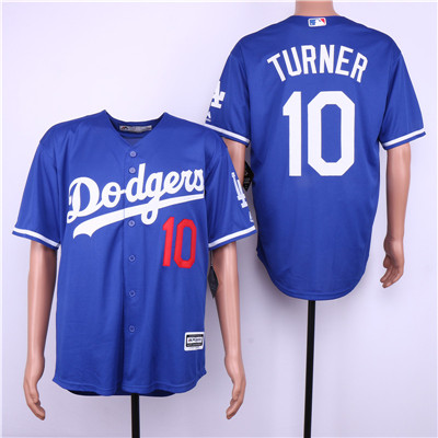 Dodgers #10 Justin Turner Blue Cool Base Jersey Dodgers #10 Justin Turner Blue Cool Base Jersey