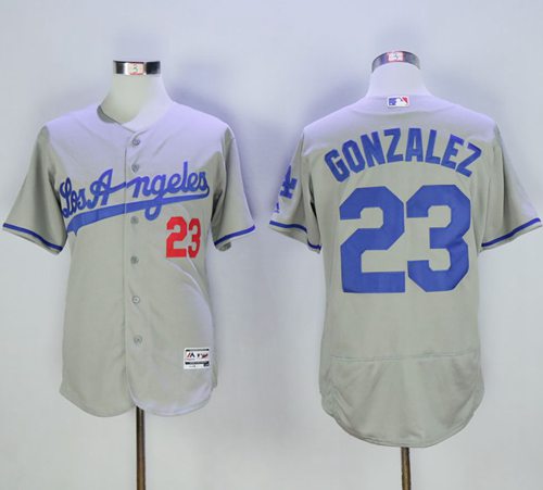 Dodgers #23 Adrian Gonzalez Grey Flexbase Authentic Collection Road Stitched MLB Jersey Dodgers #23 Adrian Gonzalez Grey Flexbase Authentic Collection Road Stitched MLB Jersey