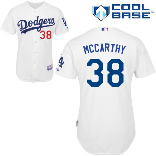 Los Angeles Dodgers#38 Mccarthy Majestic Authentic White Jersey Los Angeles Dodgers#38 Mccarthy Majestic Authentic White Jersey