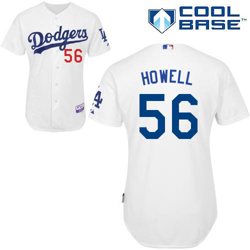 Los Angeles Dodgers#56 Howell Majestic Authentic White Jersey Los Angeles Dodgers#56 Howell Majestic Authentic White Jersey