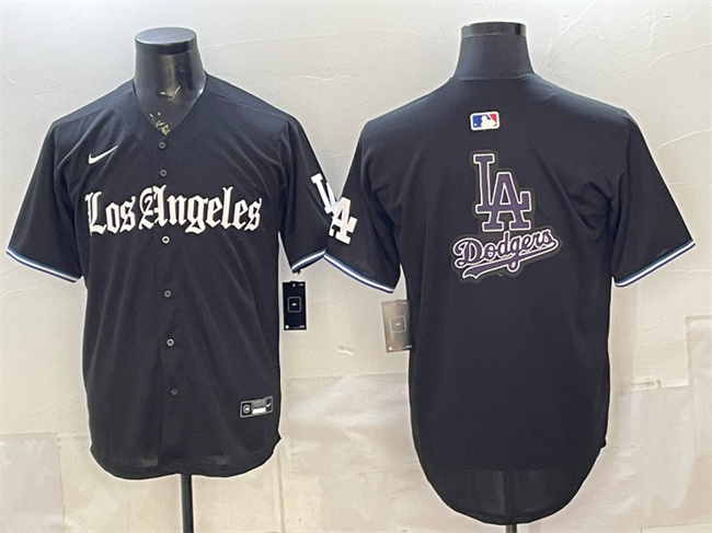 Men's Los Angeles Dodgers Team Big Logo Black 'Gothic Edition' Vapor Premier Limited Stitched Baseball Jersey s Men's Los Angeles Dodgers Team Big Logo Black 'Gothic Edition' Vapor Premier Limited Stitched Baseball Jersey s